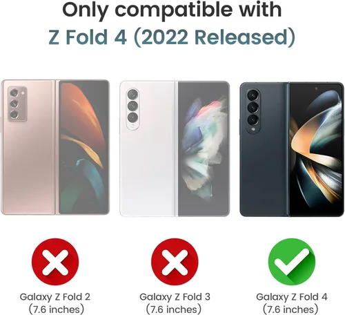 Miniatura 2 de Ruky - Funda para Galaxy Z Fold 4 con protección de bisagra, color negro Fundas de cuerpo completo con soporte magnético y protector de pantalla