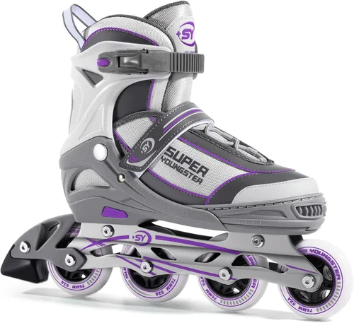 SUPER YOUNGSTER Patín en línea ajustable para mujer, patines de ruedas para mujeres adultas Morado
