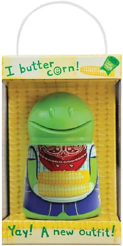 Miniatura 7 de Talisman Designs Butter Baby Púas de acero inoxidable entrelazadas Multicolor Maíz en la mazorca, utensilios Soportes para maíz Brochetas