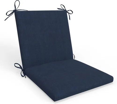 Miniatura 6 de Pillow Perfect 1 cojín sólido para asiento de silla con respaldo sólido para interior/exterior con lazos, esquinas redondeadas, asiento profundo
