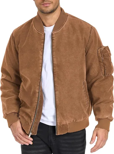 Miniatura 2 de Oymyakon Chaqueta bomber acolchada para hombre, lavada para otoño e invierno, cálida, chaquetas militares informales, abrigos acolchados