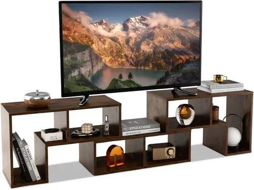 Miniatura 11 de KOTEK Soporte de TV para TV de 50, 55, 60, 65 pulgadas, organizador de estantería de combinación gratuita, mesa consola de TV con estantes