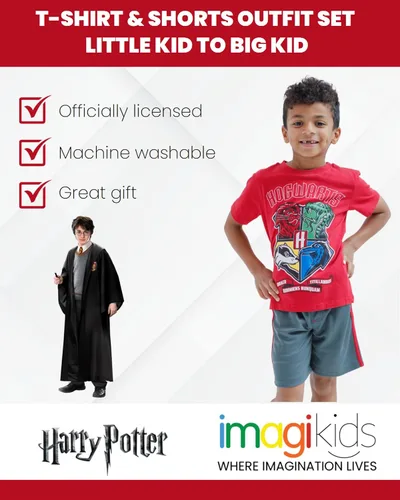 Miniatura 3 de Harry Potter Gryffindor Hufflepuff Ravenclaw Slytherin - Conjunto de pantalones cortos de camiseta