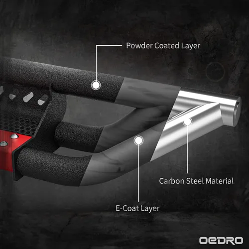 Miniatura 4 de oEdRo Estribos Totalmente de Acero con Placas de Escalón Pintables, Peldaños Laterales Atornillables Compatibles con Jeep Wrangler 4XE 2018-2026