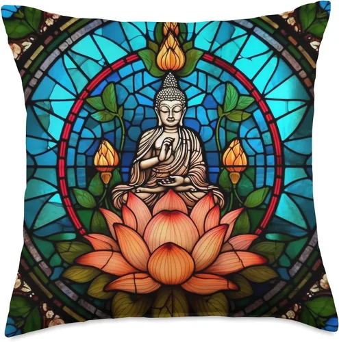 Miniatura 5 de Aesthetic Meditation Buddha Gifts Flower Buddha - Cojín de meditación con diseño de flor de loto, 16 x 16 pulgadas, multicolor