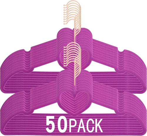 Miniatura 14 de Paquete de 50 perchas de terciopelo blanco, perchas antideslizantes de 16 pulgadas para adultos, colgador de ropa delgado con gancho giratorio