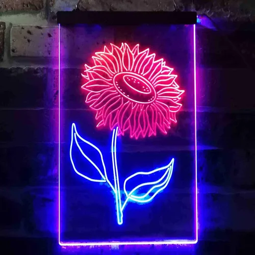 Miniatura 2 de ADVPRO Letrero de neón LED de doble color para sala de girasol, azul y rojo, 8.5 x 12 pulgadas st6s23-i3533-br