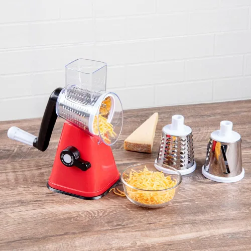 Miniatura 3 de Restaurantware Met Lux - Rallador de queso de 11 x 7 x 6 pulgadas con asa, 1 rallador de queso giratorio de alta resistencia, trituradora
