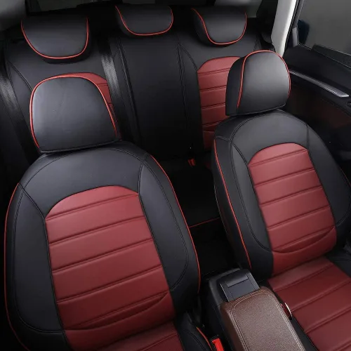 Miniatura 3 de Juego completo de fundas de asiento de piel para BMW Serie 3 Coupé 2009 – 2011 con cojín delantero y trasero compatible con airbag, color negro