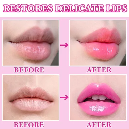 Miniatura 4 de 2 lápices labiales de gelatina de flores de cristal, lápiz labial transparente con flor en el interior, bálsamo labial teñido que cambia