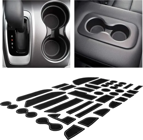 Miniatura 31 de CupHolderHero Compatible con accesorios Honda CR-V 2017-2022 – Insertos de portavasos antipolvo antideslizantes personalizados de alta calidad, Rojo
