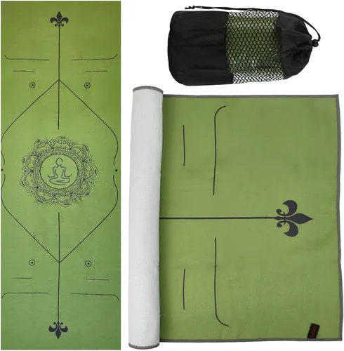Miniatura 17 de Toallas de yoga, toalla antideslizante para esterilla de yoga caliente con puntos de agarre, manta de yoga de microfibra suave súper absorbente