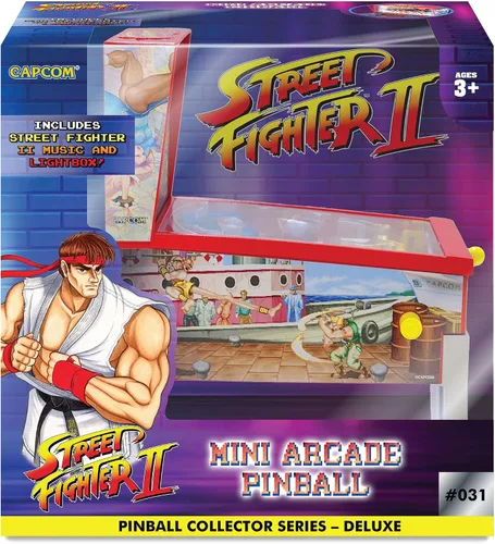 Miniatura 3 de Street Fighter II: Mini Arcade Pinball - Serie de coleccionistas, luces y sonidos, juego de mesa clásico, desafíos de tiro de habilidad, juguete