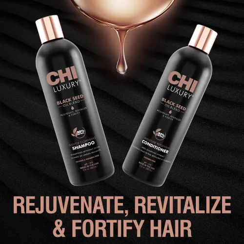 Miniatura 4 de CHI Brand Luxury Black Seed Oil Blend Champú de limpieza suave y acondicionador de reposición de humedad, 12 onzas líquidas cada uno (paquete de 2)