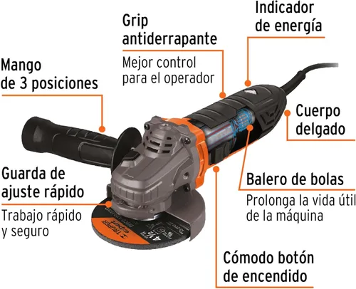 Miniatura 2 de Amoladora angular 4-1/2 ', ERGO PRO 800 W