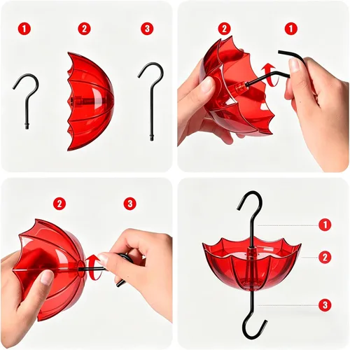 Miniatura 5 de Foso de hormigas para comederos de colibríes y comederos de orientola, paquete de 2 unidades de 5 onzas x 2 unidades, color rojo, protector