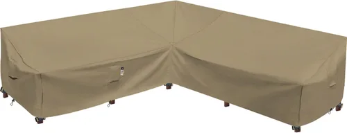 Miniatura 33 de Funda de Sofá Seccional de Servicio Pesado para Exteriores, Fundas Impermeables 600D para Sofá Seccional de Patio, Funda para Muebles de Jardín