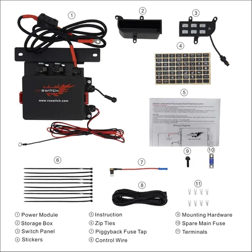 Miniatura 3 de Voswitch Panel de interruptores inferior JL300 compatible con Jeep Wrangler JL JLU 2018 - Current y Gladiator 2020+