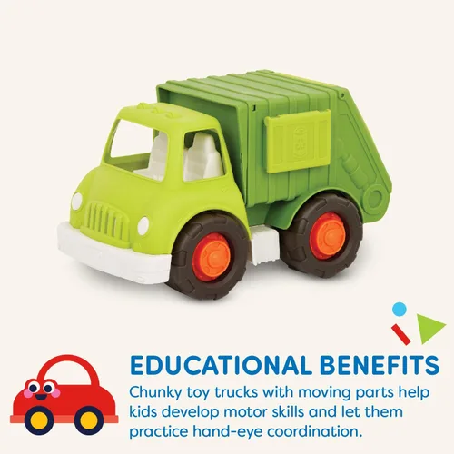 Miniatura 4 de Battat – Wonder Wheels – Camión de Reciclaje – 3 Compartimentos para Gestión de Residuos – Vehículo para Niños Pequeños – Reciclable – 1 año +