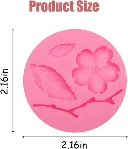 Miniatura 2 de Moldes en forma de flor de durazno, 4 unidades, moldes de silicona para decoración de pasteles, dulces, azúcar, cupcakes, pasteles, paletas