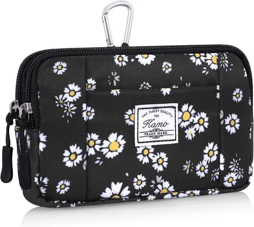 Miniatura 23 de KAMO Funda multiusos de lona horizontal para smartphone, funda para teléfono celular con asa para cinturón, bolsas de cinturón para mujeres, funda