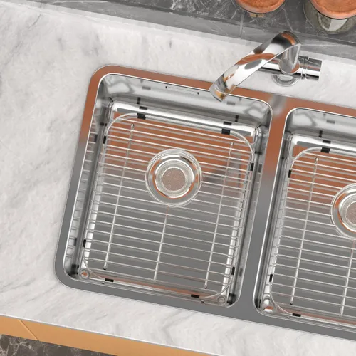 Miniatura 5 de Rejilla para fregadero de cocina, protectores de fregadero de acero inoxidable, rejilla inferior de fregadero para fregadero de tazón individual