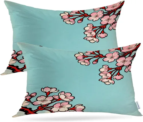 Miniatura 88 de Batmerry Black Cat Green Leaves Throw Pillow Covers, Cat Among Foliage Decorative Pillow Covers Digital Printing Blended Fabric for Couch Sofa Bed