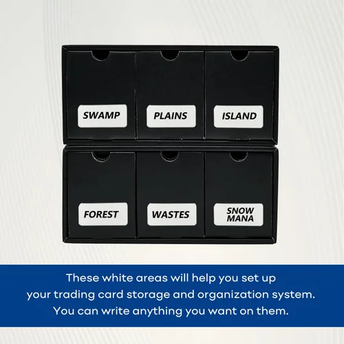 Miniatura 6 de Caja de almacenamiento de tarjetas de intercambio Fageverld, caja de tarjetas de cartón para coleccionistas con 50 divisores para colección de Negro