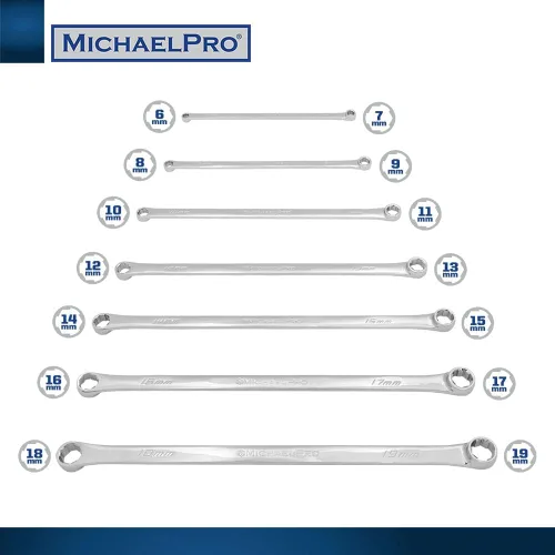 Miniatura 4 de MichaelPro MP001213 - Juego de llaves extractoras de pernos extra largas (métricas) Extractor de tuercas y pernos de caja redondeada de 6 puntos