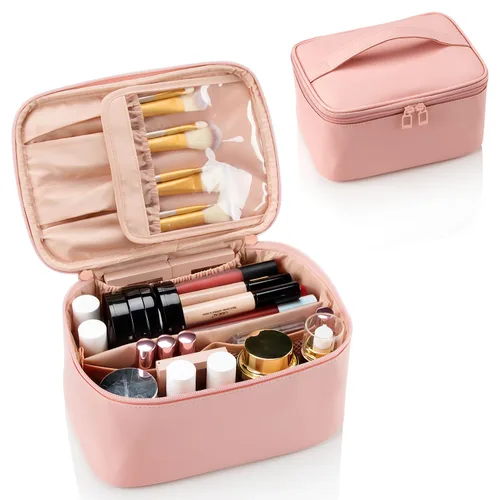 Miniatura 12 de OCHEAL Makeup Bag,Travel Makeup Organizer Bag, Cute Cosmetic Bags for Women Girls Travel Toiletry Bag Traveling With Brush Slot And Divider-Floral