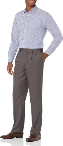 Miniatura 4 de Tienda Essentials Pantalón de vestir plisado de cintura expandible para hombre