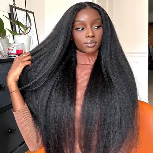 Miniatura 8 de ISEE Pelucas de cabello sin pegamento para principiantes, pelucas de encaje frontal para mujeres negras, cabello humano corto y lacio, pelucas