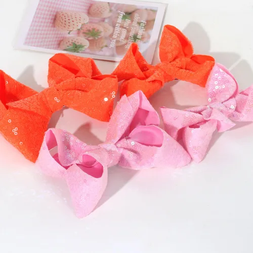 Miniatura 5 de Lazos para el cabello de lentejuelas, 4 lazos con purpurina brillante con pinza para el pelo de cocodrilo para niñas pequeñas, niños y adolescentes