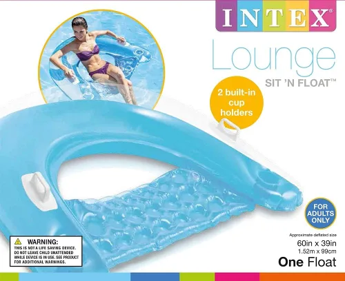 Miniatura 2 de INTEX Sit 'n Float Balsa inflable clásica, reposera para alberca