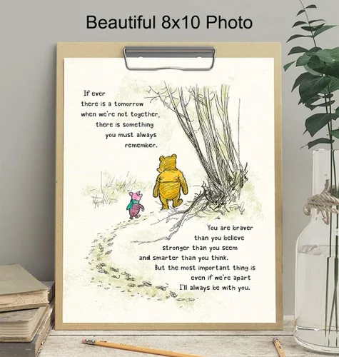 Miniatura 4 de Arte de pared de Winnie - Decoración para habitación de niños de Pooh - Niños - Dormitorio para niñas pequeñas - Arte para guardería de bebés