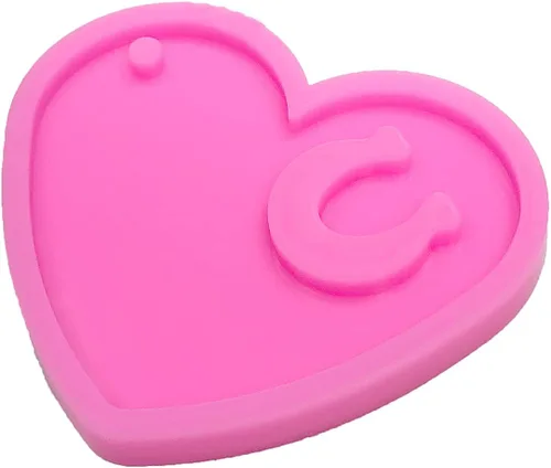 Miniatura 5 de Moldes de silicona con forma de corazón y herradura brillante brillante para manualidades, llavero de bricolaje, molde de arcilla polimérica