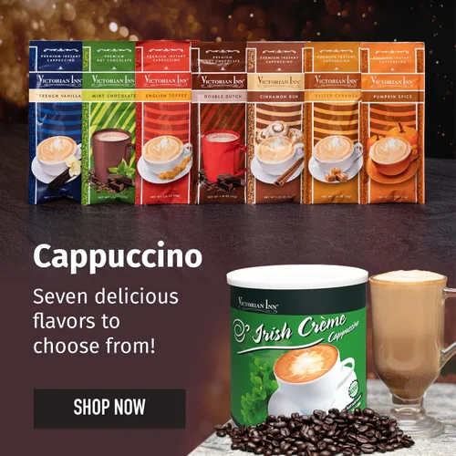 Miniatura 6 de Victorian Inn Instant Cappuccino – Sabor a crema irlandesa – Mezcla de café suave y sabrosa – Perfecto para caliente, frío o mezclado – Ideal como