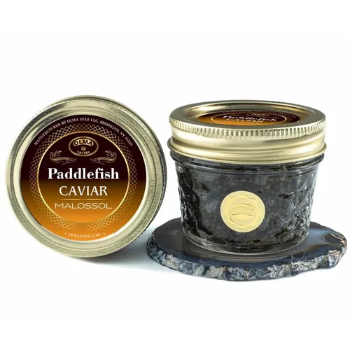 Miniatura 8 de Envío nocturno – Olma American Paddlefish Black Caviar – Perlas grises medianas, sabor suave – 1 oz / 28 g