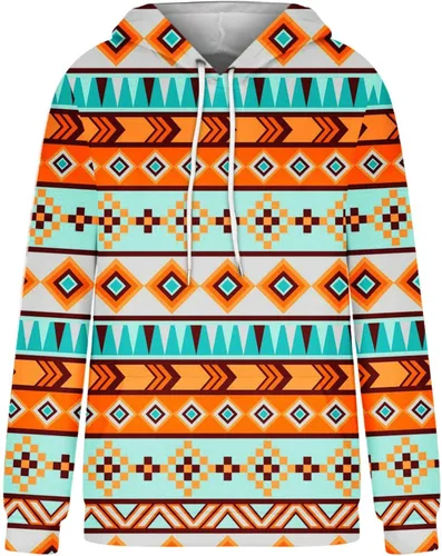 Miniatura 9 de Sudaderas con capucha azteca occidental para mujer, sudaderas de manga larga con gráficos vintage, camisetas de vaquera, ropa 2023