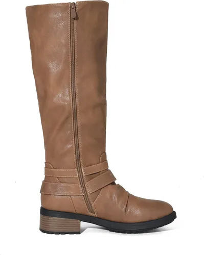 Miniatura 2 de DREAM PAIRS Botas de equitación hasta la rodilla para mujer de pantorrilla ancha