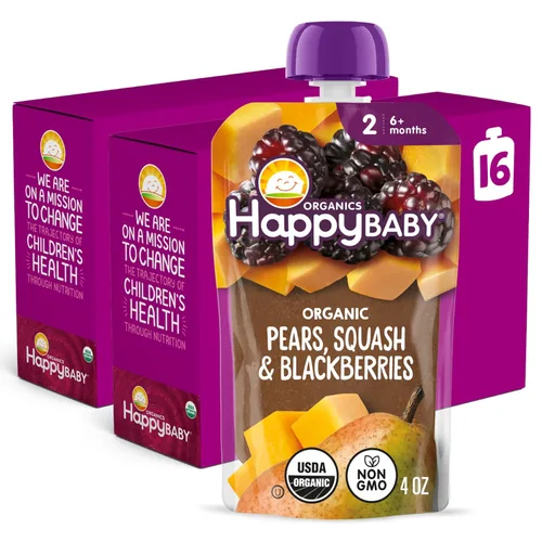 Miniatura 11 de Alimentos orgánicos para bebé, fase 2, de Happy Baby, muestra de 10 sabores surtidos (paquete de 10)
