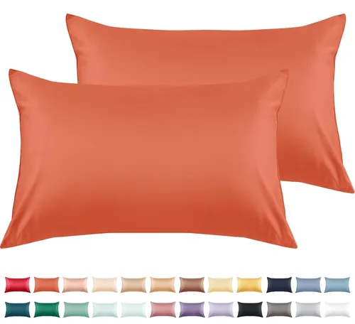 Miniatura 30 de Warmstar - Juego de 2 fundas de almohada de algodón tamaño estándar, 600 hilos, fundas de 20 x 26 pulgadas, algodón suave de fibra larga Placid Blue