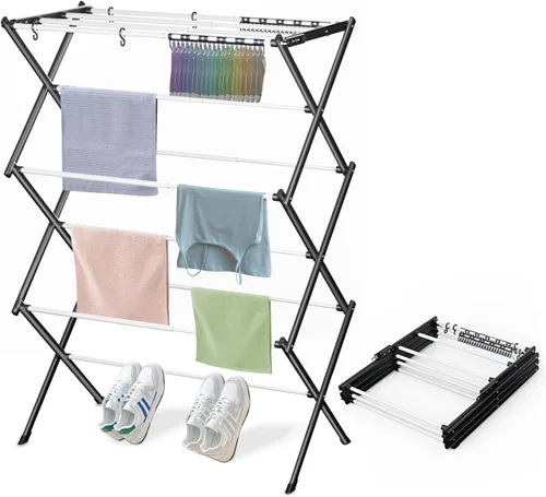 Tendedero Plegable para Ropa, Tendedero de Ropa Plegable para Interiores, Secadores para Lavandería - 40" x 28.8" x 14.2", Ahorro de Espacio Blanco