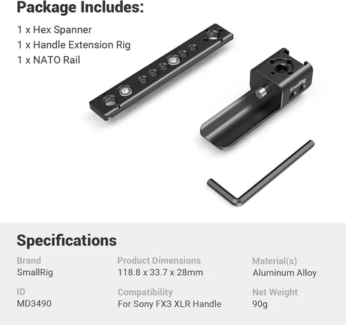 Miniatura 6 de SmallRig FX3 / FX30 XLR Plataforma de Extensión de Mango para Sony - MD3490