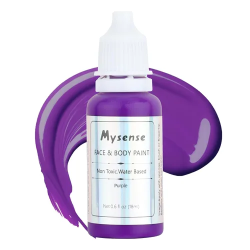 Miniatura 28 de Mysense Pintura facial corporal púrpura pastel, pintura facial lavable a base de agua, pintura corporal crema no tóxica para adultos y niños
