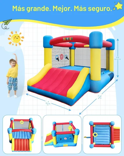 Miniatura 7 de Casa inflable para saltar para niños de 3 a 8 años - Zona de salto más grande de 2.01m x 2.56m, castillo inflable para saltar para niños grandes