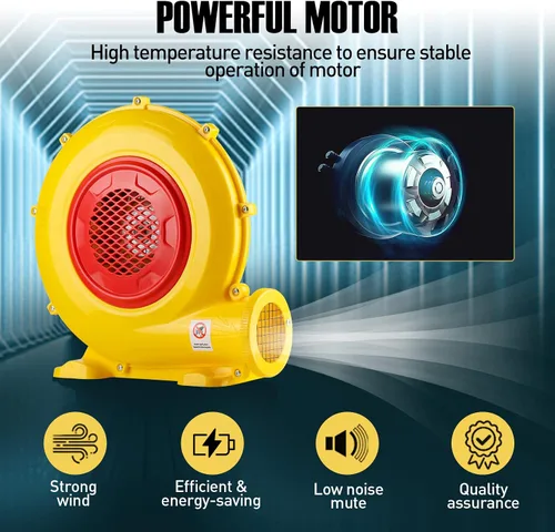 Miniatura 3 de WARSUN Soplador de aire para inflables 480W 0.6HP soplador de aire portátil para casa de rebote, arco, toboganes de salto, ventilador de bomba