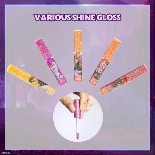 Miniatura 6 de Disney Frozen Juego de brillo de labios de 12 piezas a base de plantas, regalos de fiesta para niñas, primer set de maquillaje para niñas, perfecto