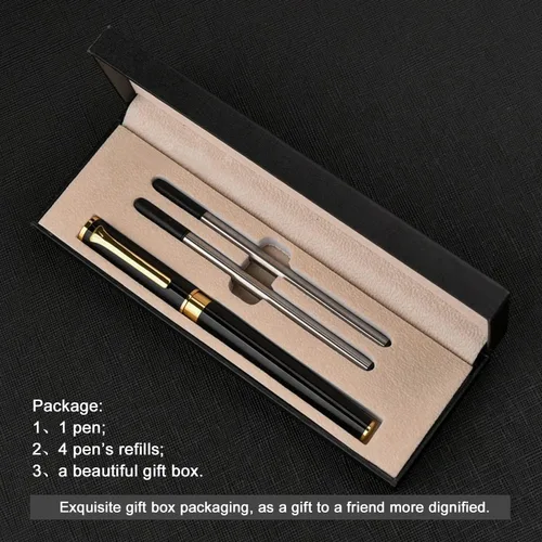 Miniatura 4 de YIVONKA Bolígrafo de lujo, línea de recambio negra, ancho de 0.02 pulgadas, el mejor regalo de bolígrafo de oficina para hombres y mujeres, Negro