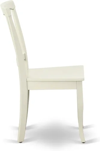 Miniatura 14 de East West Furniture ANAV5-LWH-W - Juego de mesa de comedor de 5 piezas, incluye una mesa de cocina redonda con pedestal y 4 sillas de comedor, 36 x